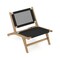 Teak Wood Patio Chair with Cordage Seat Reclining Back Outdoor Indoor Accent Seating